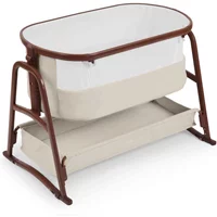 Ickle Bubba Bubba&Me Luxe Bedside Crib - Stone