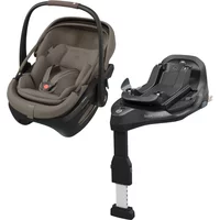 Maxi Cosi Coral Slide Pro Group 0+ Car Seat & Familyfix Slide Pro Base Bundle - Oak Truffle | Fast & Easy 365 Day Returns