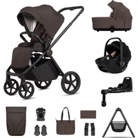 Venicci Claro 2 Plus Travel System with Accessories, Tiago Car Seat & ISOFIX Base - Chocolate
