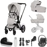 Cybex e-Priam Ultimate Accessory Bundle - Matt Black/City Grey | Fast & Easy 365 Day Returns