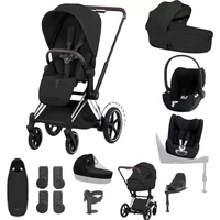 Cybex e-Priam Ultimate Birth & Beyond Bundle - Chrome Brown/Sepia Black | Fast & Easy 365 Day Returns
