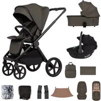 Venicci Upline 3 12 Piece Bundle with Tiago i-Size Car Seat – Truffle/Black | Fast & Easy 365 Day Returns