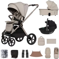 Venicci Upline 3 12 Piece Bundle with Tiago i-Size Car Seat – Pebble/Black | Fast & Easy 365 Day Returns