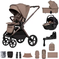 Venicci Upline 3 13 Piece Bundle with Tiago 2 i-Size Car Seat & 360° Isofix Base – Sand/Beige | Fast & Easy 365 Day Returns