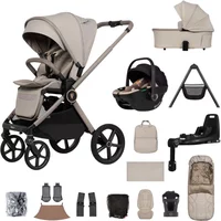 Venicci Upline 3 16 Piece Bundle with Tiago i-Size Car Seat & 360° Isofix Base – Pebble/Beige | Fast & Easy 365 Day Returns