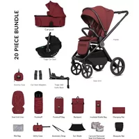 Venicci Hunter X Upline 3 20 Piece Travel Bundle - Red | Fast & Easy 365 Day Returns
