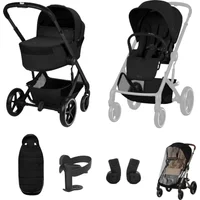 Cybex Balios + Fold Cot Accessory Bundle - Moon Black | Fast & Easy 365 Day Returns