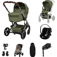 Cybex Balios + Fold Cot Ultimate Travel System Bundle - Moss Green | Fast & Easy 365 Day Returns