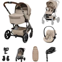 Cybex Balios + Fold Cot Ultimate Travel System Bundle - Almond Beige | Fast & Easy 365 Day Returns