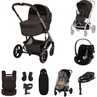 Cybex Balios + Fold Cot Ultimate Travel System Bundle with Amya Carrier - Chocolate Brown | Fast & Easy 365 Day Returns