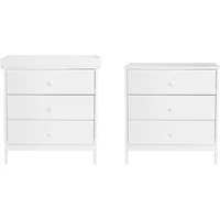 Bebe & Beyond Dreamer Cot Bed & Changer Two Piece Nursery Furniture Set - White