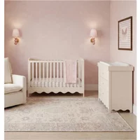 Bebe & Beyond Dancer Cot Bed and Dresser 2 Piece Nursery Furniture Set - Cashmere