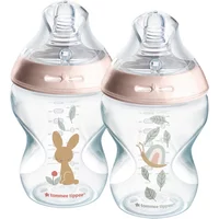 Tommee Tippee Pack of 2 Natural Start Decorated Baby Bottle - Girl (260ml)