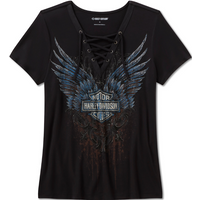 Harley Davidson Women's Bling Dark Angel Short Shirt