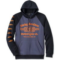 Harley Davidson Old English Stacked Bar & Shield Raglan Hoodie Herren Schwarz