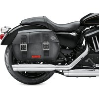 Harley Davidson Künstlich gealterte schwarze Leder-Satteltaschen 90201306
