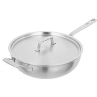 Kuhn Rikon - CULINARY FIVEPLY Wok pan with lid and long and helper handles uncoated 24cm