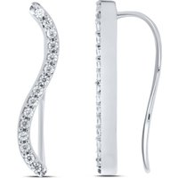 La Joya Jewelry 26% Off SCurve Silver LabGrown Diamond Crawler Earrings 13 ct tw