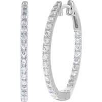 La Joya Jewelry Enjoy 37% Off 1 Ct LabCreated Diamond Inside Out Hoop Earrings in 14K White Gold