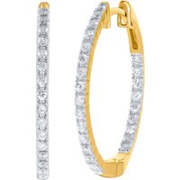 La Joya Jewelry Get 37% Off Inside Out LabCreated Diamond Hoop Earrings in 14K Gold