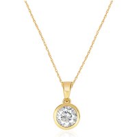 La Joya Jewelry Lab Grown Bezel Set GH SI Diamond Necklace 10K Yellow Gold 13 ct tw