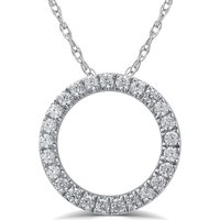 La Joya Jewelry Get 33% Off Lab Grown Diamond Circle Pendant in Sterling Silver 14 1 CT