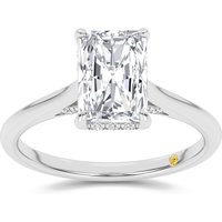 La Joya Jewelry Twinkle Halo Radiant Cut Lab Grown Diamond Engagement Ring 14K White Gold 1 16 CT TW