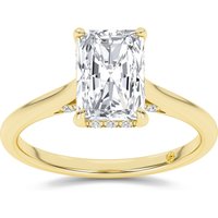 La Joya Jewelry Twinkle Halo Radiant Cut Lab Grown Diamond Engagement Ring 10K Yellow Gold 2 15 CT TW