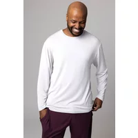 Mens 1 Pack Lazy Panda Bamboo Loungewear Selection Long Sleeved Top White Extra Large