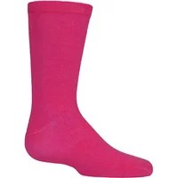 Boys and Girls 1 Pair Lazy Panda Plain and Striped Bamboo Socks with Comfort Cuff and Smooth Toe Seams Dark Pink 9-12 Kids
