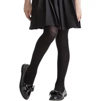 Girls 1 Pair Lazy Panda Plain Bamboo Tights with Smooth Toe Seams Black 7 to 8 years