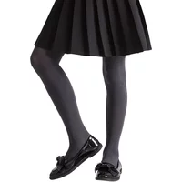 Girls 1 Pair Lazy Panda Plain Bamboo Tights with Smooth Toe Seams Grey 11 to 12 years