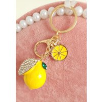 Brelok do kluczy, torebki cytrynka kryształkowa, Lemon