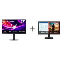Combo Monitor LG OLED UltraGear™ 27GX790B-B 27", 540Hz + Monitor LG LED Home & Office 20U401A-B Tela 20" HD+ - 27G810.20U401