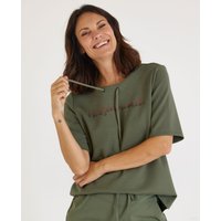 T-Shirt mit Strass-Schriftzug - Herzensmensch