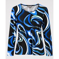 Langarmshirt in Blau mit Wellendruck