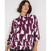Hemdkragenbluse in Bordeaux