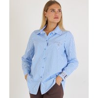 Streifenbluse mit dekorativer Manschette
