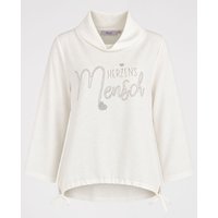 Bluse in Creme mit Rollkragen
