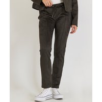 Joggpants in Olive in Veloursleder-Optik