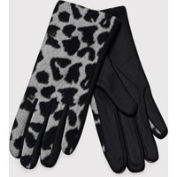 Lederimitat-Handschuhe mit Leodesign in Grau