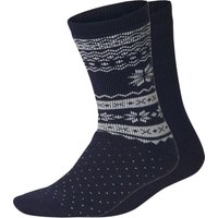 LIDL esmara Lot de 2 paires de chaussettes thermiques femme bleu foncé 3942