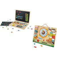 Playtive Ordinateur portable en bois ou Horloge magnétique