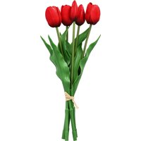 LIDL LIVARNO Lot de 5 fleurs artificielles rouge