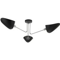 Dar Lighting SEB0322 Sebastian 3 Light Semi Flush Light In Matt Black And Polished Chrome