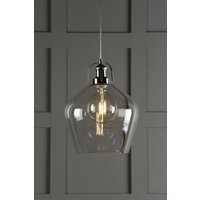 Laura Ashley Rye Clear Glass Ceiling Pendant Light In Polished Nickel Finish