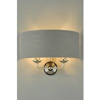 Laura Ashley Sorrento 2 Light Wall Light in Polished Nickel with Charcoal Shade