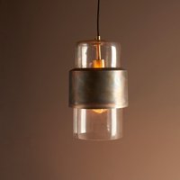 Artisan 1 Light Ceiling Pendant Light In Bronze Patina and Clear Glass