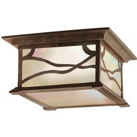 Quintiesse QN-MORRIS-F Morris 2 Light Flush Ceiling Light In Distressed Copper Finish IP44
