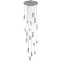 Franklite FL2414-18 Cordelia 18 Light Cluster Ceiling Pendant Light In Satin Brushed Silver Finish